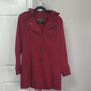 Liz Claiborne Women's Deep Red Trench Coat Size S